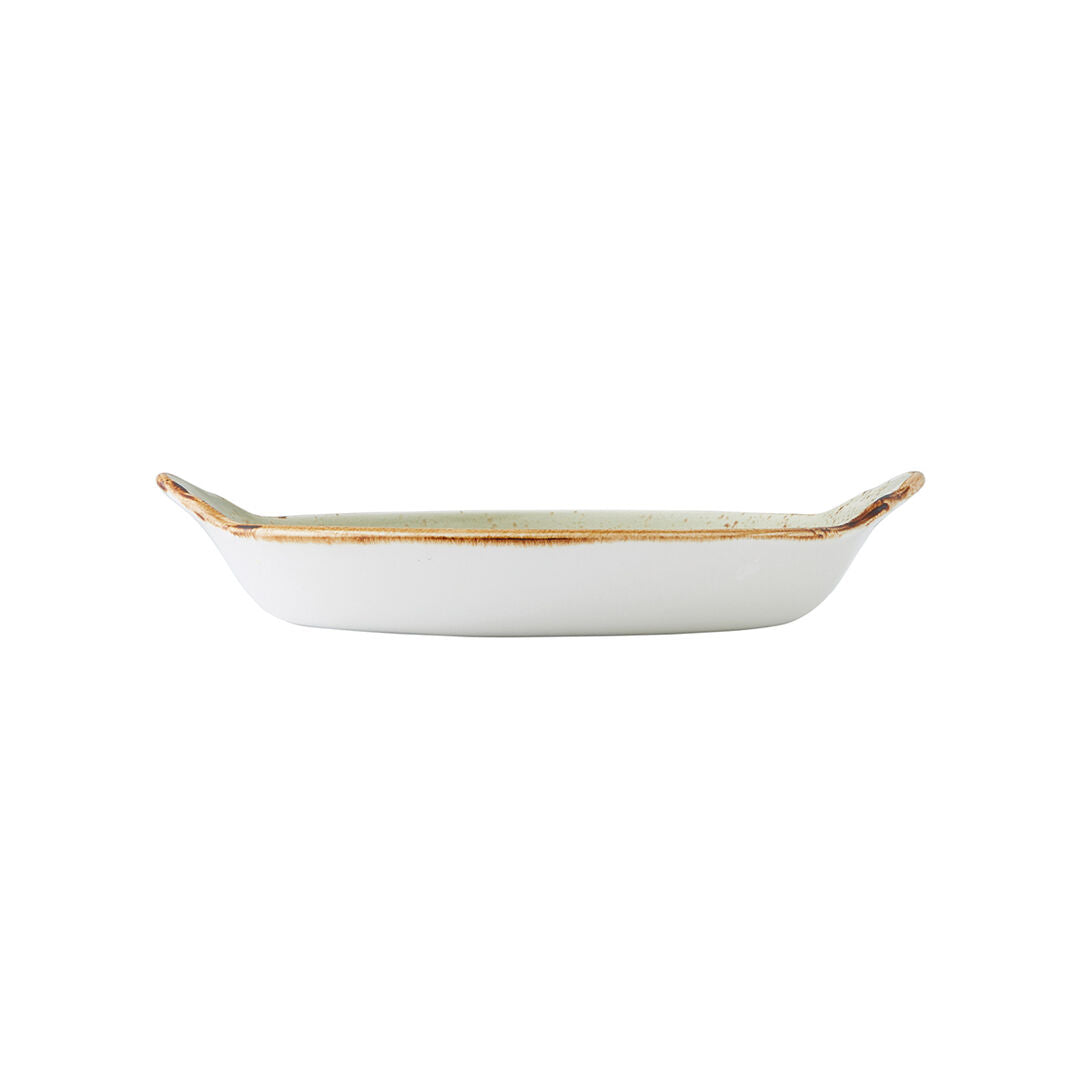 Utopia | Tableware | Craft Green Round Eared Dish 21.5cm (8 1/2") | Bespoke77