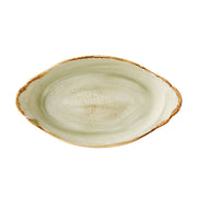 Utopia | Tableware | Craft Green Oval No4 Eared Dish 34 x 19cm (13 3/8 x 7 1/2") | Bespoke77