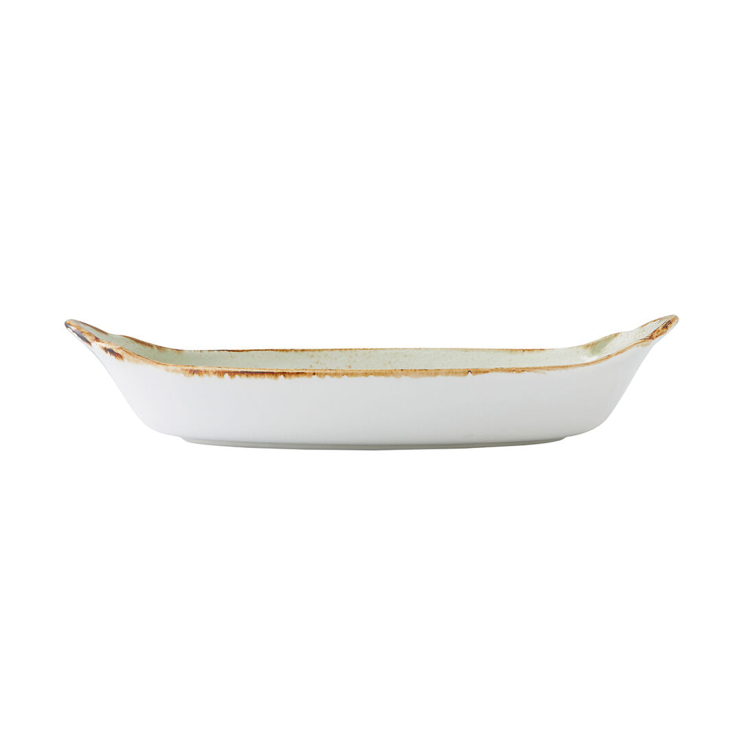 Utopia | Tableware | Craft Green Oval No4 Eared Dish 34 x 19cm (13 3/8 x 7 1/2") | Bespoke77