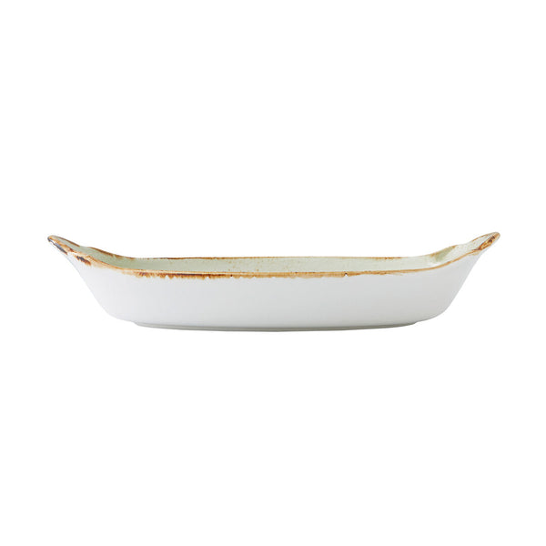 Utopia | Tableware | Craft Green Oval No4 Eared Dish 34 x 19cm (13 3/8 x 7 1/2") | Bespoke77