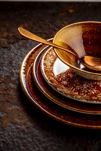 Utopia | Tableware | Vesuvius Amber Coupe Plate 20.25cm (8") | Bespoke77