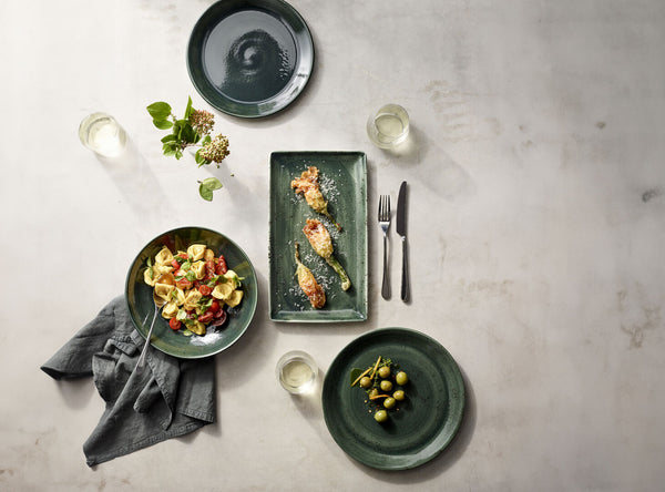 Utopia | Tableware | Vesuvius Burnt Emerald Coupe Plate 20.25cm (8") | Bespoke77