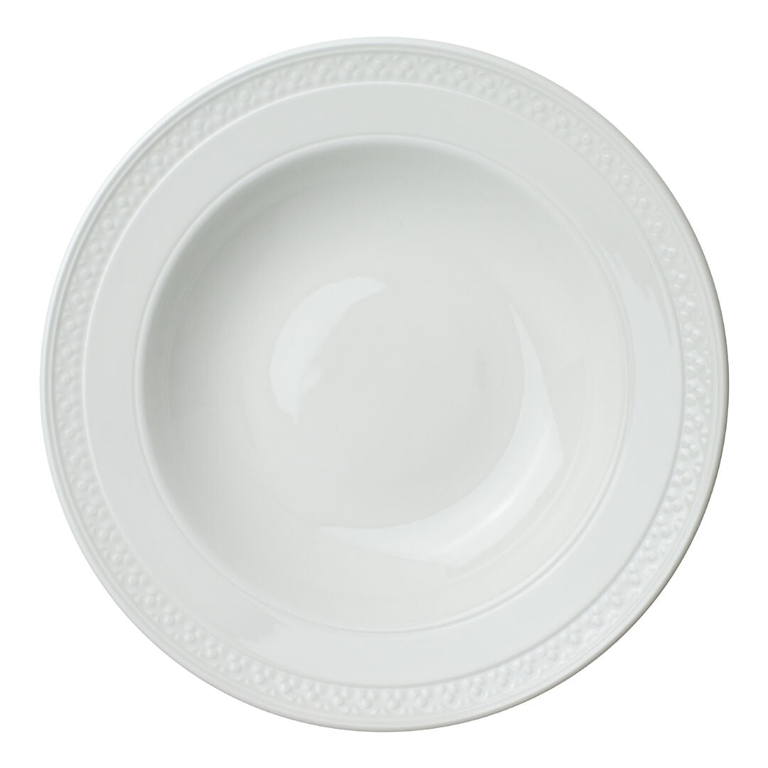 Utopia | Tableware | Bead Accent Rimmed Bowl 28.5cm (11 1/4") | Bespoke77