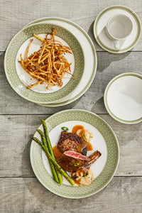Utopia | Tableware | Bead Sage Accent Coupe Plate 28.5cm (11 1/4") | Bespoke77