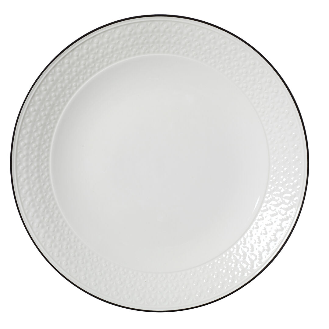Utopia | Tableware | Bead Black Band Accent Coupe Plate 28.5cm (11 1/4") | Bespoke77