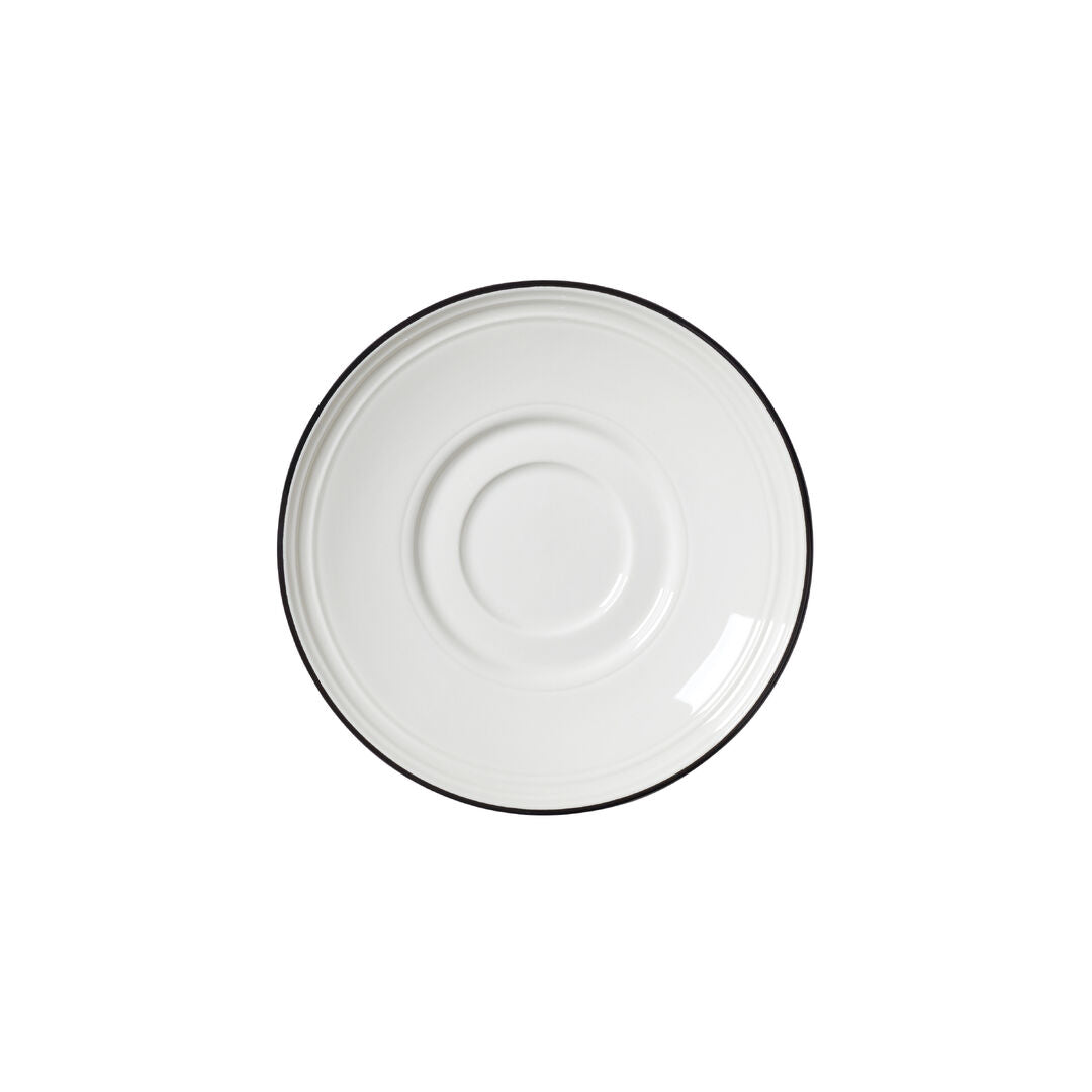 Utopia | Tableware | Bead Black Band Saucer 15cm (6") | Bespoke77