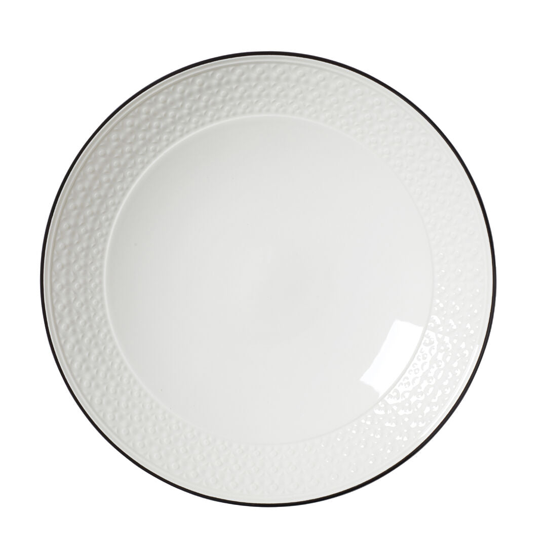 Utopia | Tableware | Bead Black Band Accent Coupe Bowl 25.25cm 120.25cl (10" 42 3/10oz) | Bespoke77