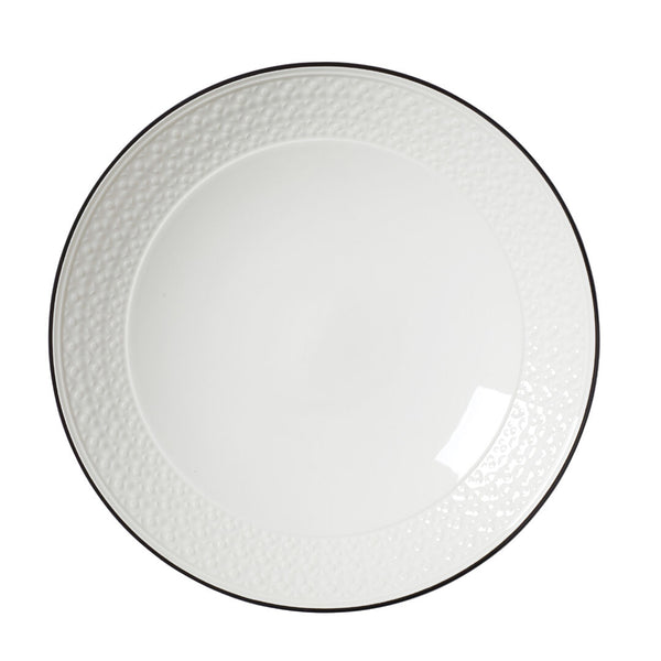 Utopia | Tableware | Bead Black Band Accent Coupe Bowl 25.25cm 120.25cl (10" 42 3/10oz) | Bespoke77