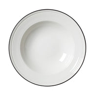 Utopia | Tableware | Bead Black Band Soup/Pasta Plate 24cm (9 1/2") | Bespoke77