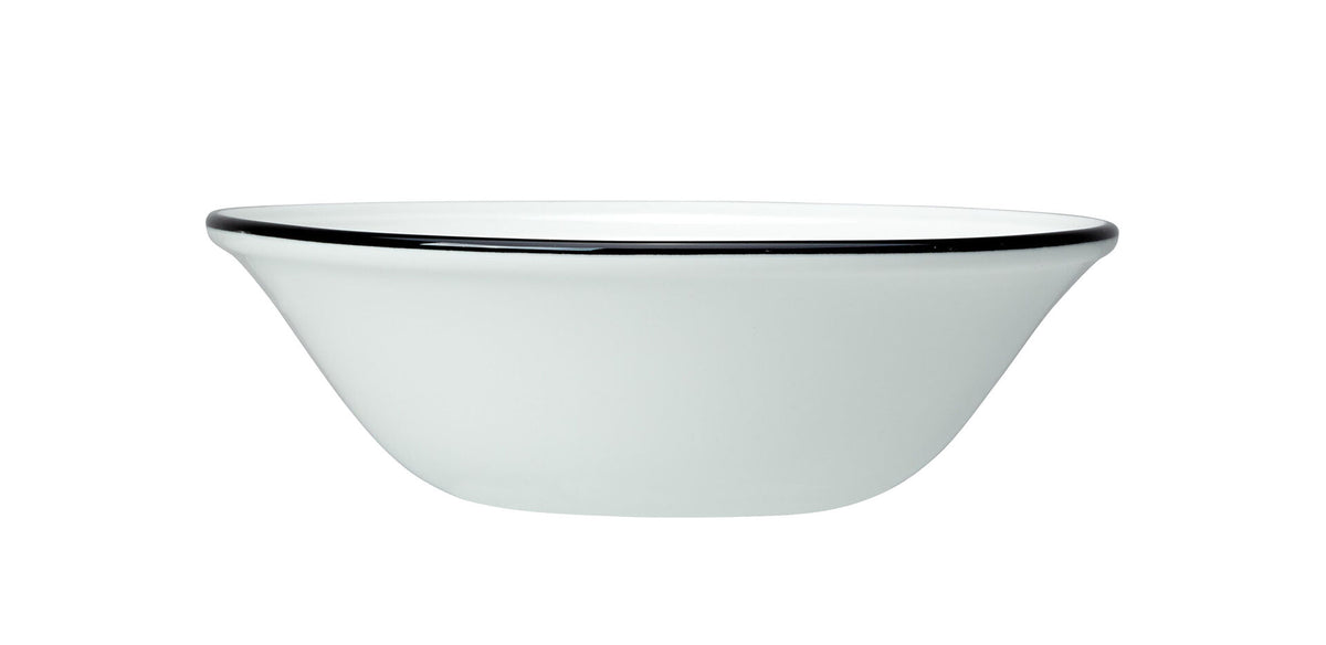 Utopia | Tableware | Bead Black Band Oatmeal Bowl 16.5cm (6 1/2") | Bespoke77