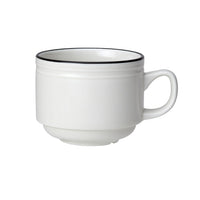 Utopia | Tableware | Bead Black Band Stacking Cup 20cl (7oz) | Bespoke77