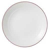 Utopia | Tableware | Bead Maroon Band Accent Coupe Plate 28.5cm (11 1/4") | Bespoke77