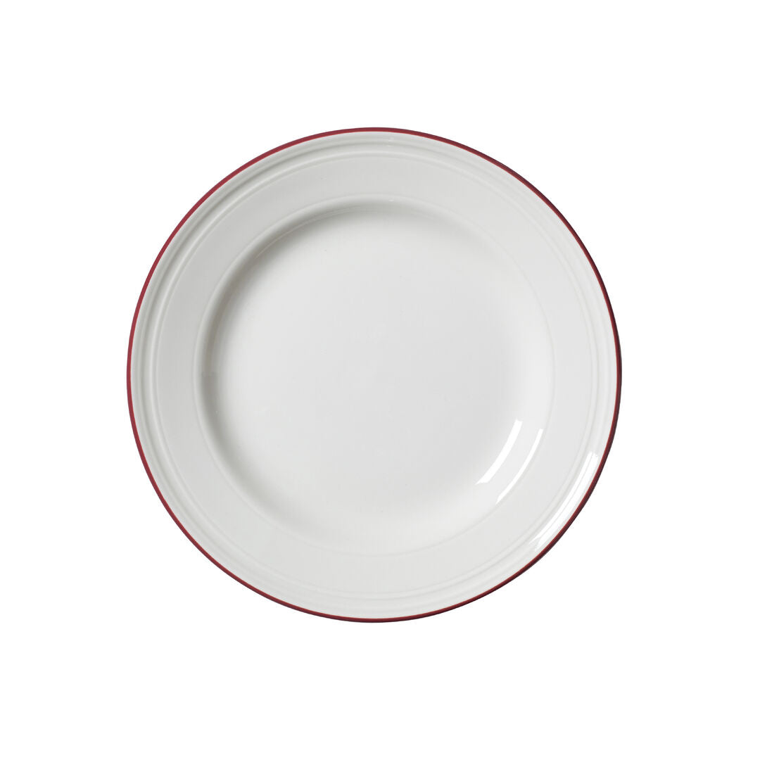 Utopia | Tableware | Bead Maroon Band Plate 20.25cm (8") | Bespoke77