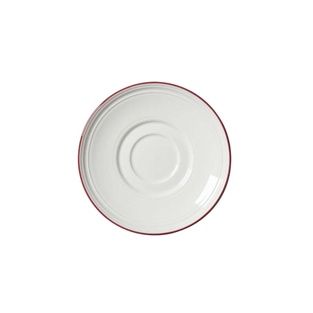 Utopia | Tableware | Bead Maroon Band Saucer 15cm (6") | Bespoke77