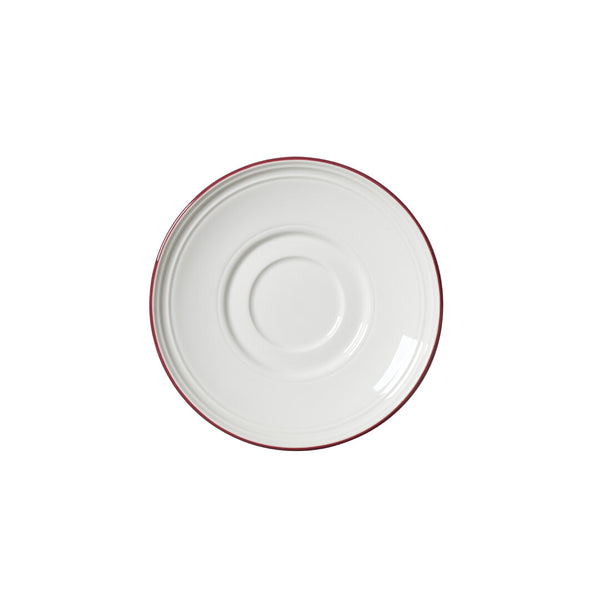 Utopia | Tableware | Bead Maroon Band Saucer 15cm (6") | Bespoke77
