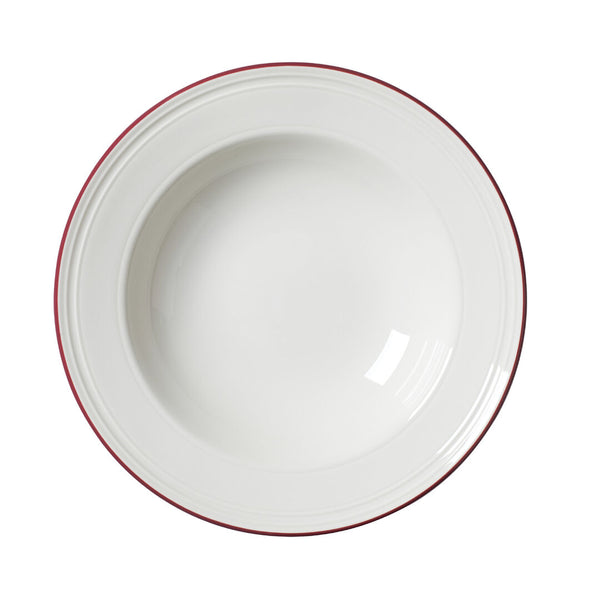 Utopia | Tableware | Bead Maroon Band Soup/Pasta Plate 24cm (9 1/2") | Bespoke77