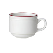 Utopia | Tableware | Bead Maroon Band Stacking Cup 20cl (7oz) | Bespoke77
