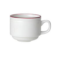 Utopia | Tableware | Bead Maroon Band Stacking Cup 20cl (7oz) | Bespoke77