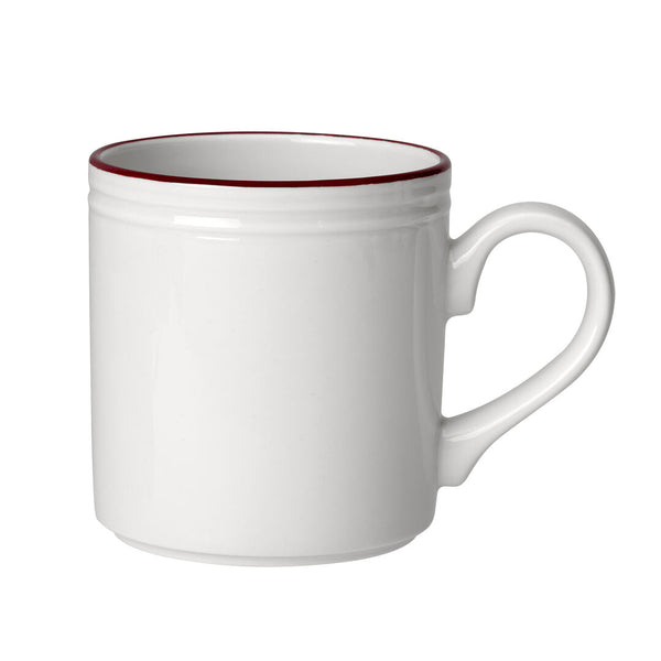 Utopia | Tableware | Bead Maroon Band Mug 28.5cl (10oz) | Bespoke77