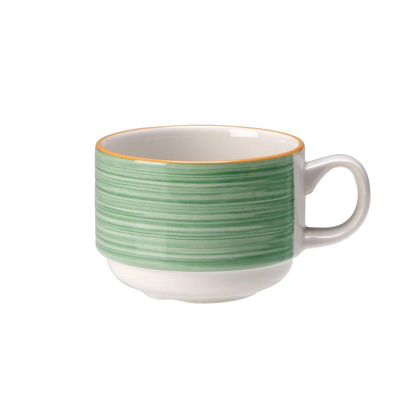 Utopia | Tableware | Rio Green Slimline Stacking Cup 20cl (7oz) | Bespoke77