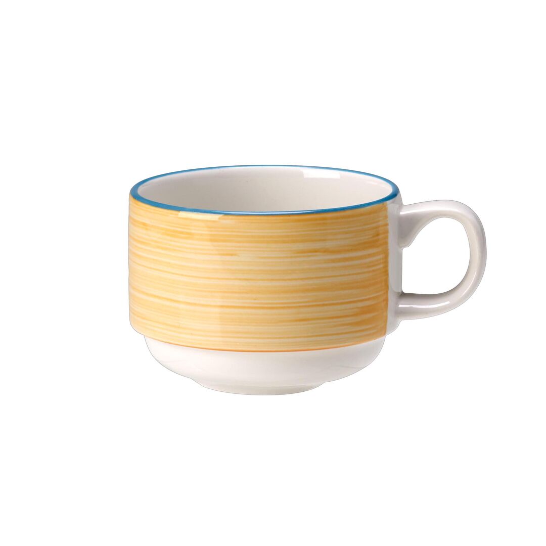 Utopia | Tableware | Rio Yellow Slimline Stacking Cup 20cl (7oz) | Bespoke77