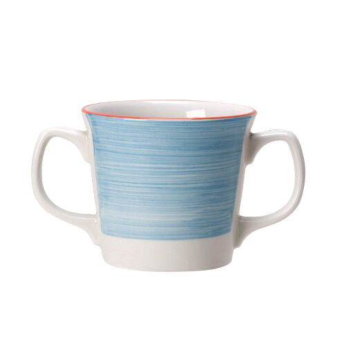 Utopia | Tableware | Rio Blue Double Handled Mug 28.5cl (10oz) | Bespoke77