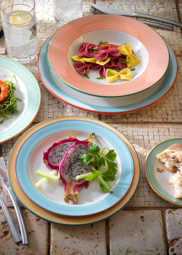 Utopia | Tableware | Rio Blue Slimline Soup Plate 21.5cm 39.75cl (8 1/2" 14oz) | Bespoke77