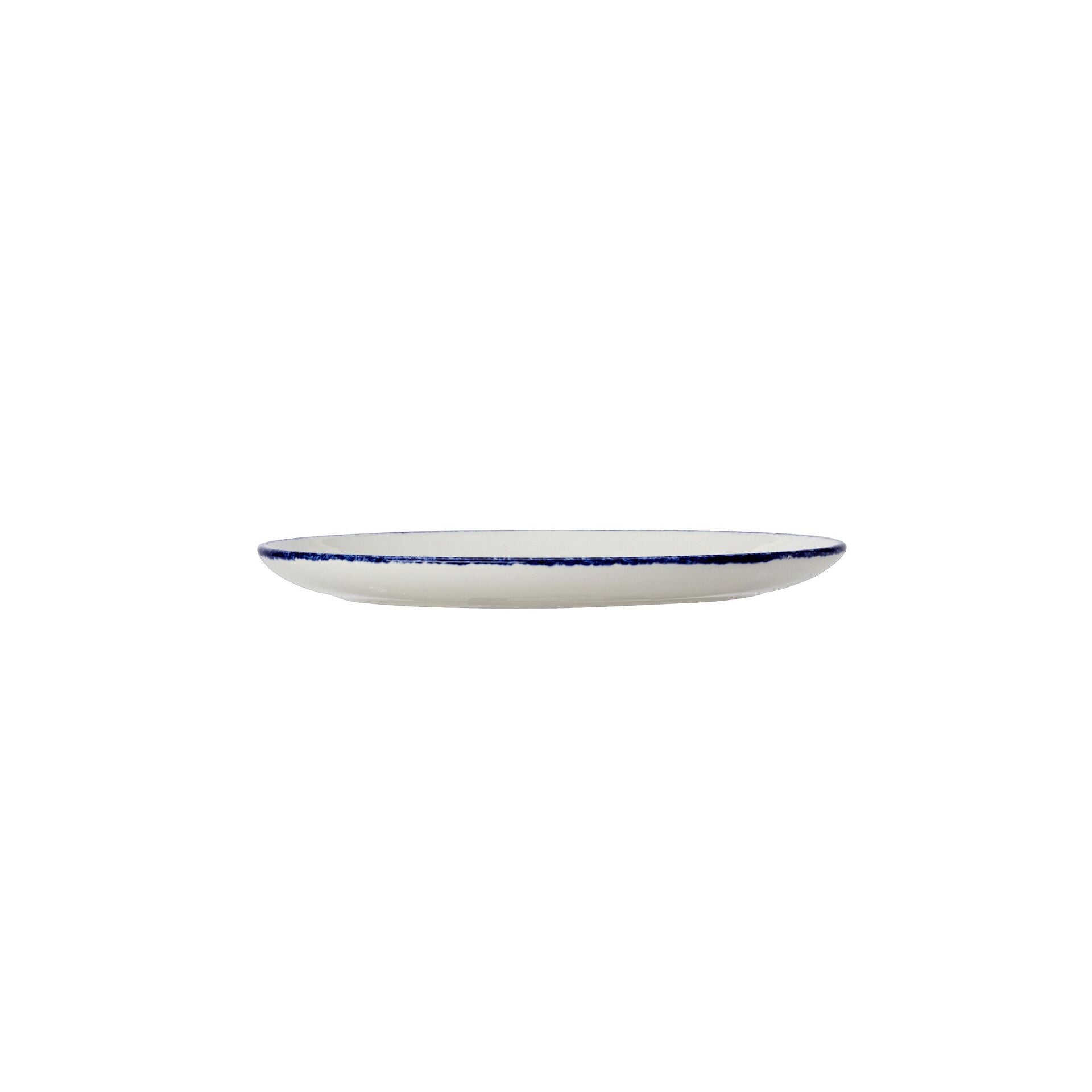 Utopia | Tableware | Blue Dapple Oval Coupe Plate 20.25cm (8") | Bespoke77