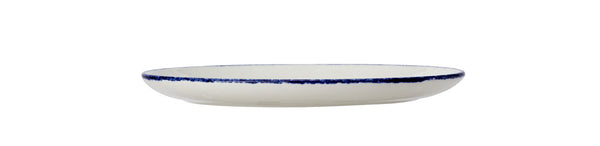 Utopia | Tableware | Blue Dapple Oval Coupe Plate 20.25cm (8") | Bespoke77