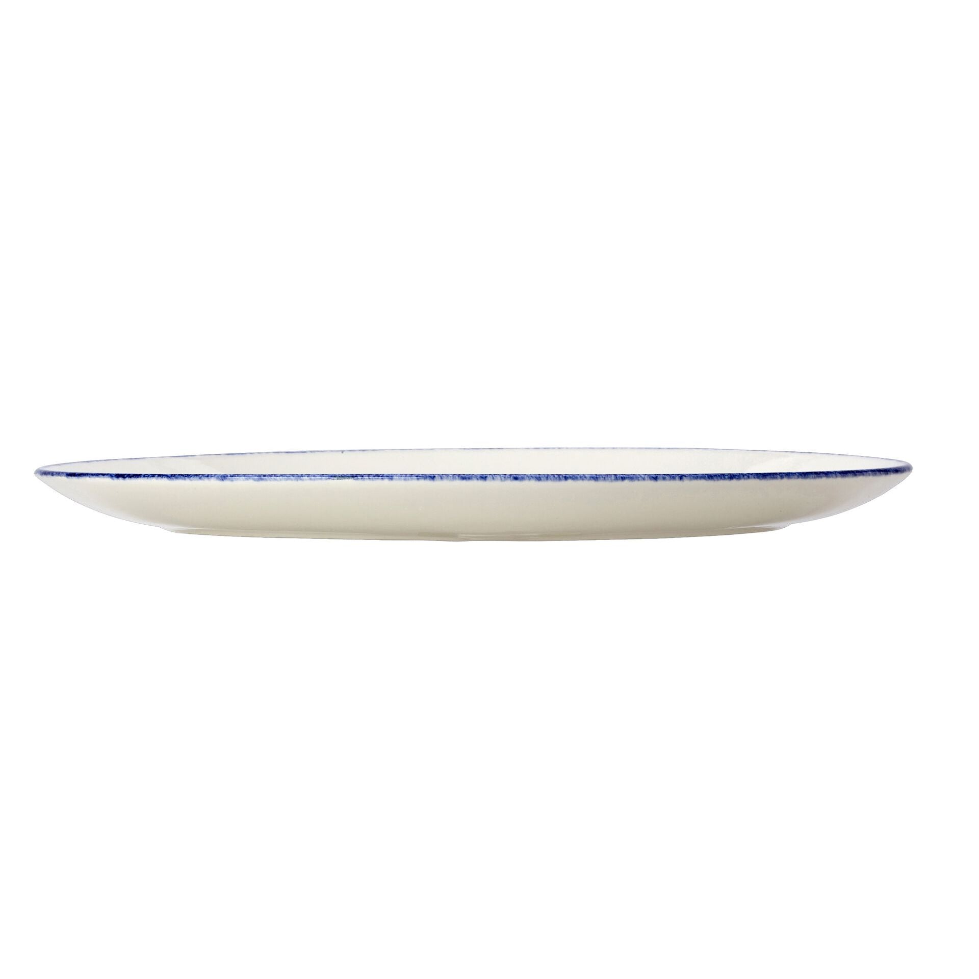 Utopia | Tableware | Blue Dapple Oval Coupe Plate 34.25cm (13 1/2") | Bespoke77