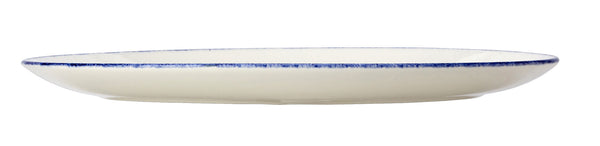 Utopia | Tableware | Blue Dapple Oval Coupe Plate 34.25cm (13 1/2") | Bespoke77