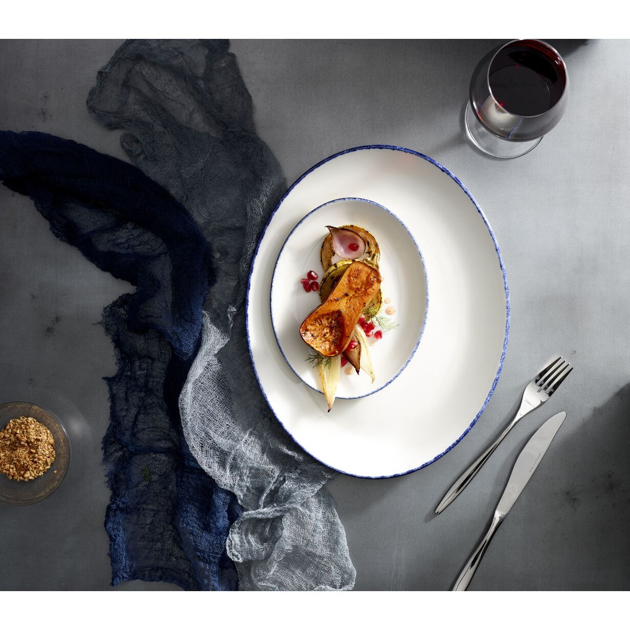 Utopia | Tableware | Blue Dapple Liv Saucer 15.25cm (6") | Bespoke77