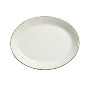 Utopia | Tableware | Brown Dapple Oval Coupe Plate 28cm (11") | Bespoke77
