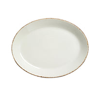 Utopia | Tableware | Brown Dapple Oval Coupe Plate 28cm (11") | Bespoke77