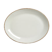 Utopia | Tableware | Brown Dapple Oval Coupe Plate 30.5cm (12") | Bespoke77
