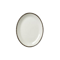 Utopia | Tableware | Charcoal Dapple Oval Coupe Plate 20.25cm (8") | Bespoke77