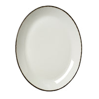 Utopia | Tableware | Charcoal Dapple Oval Coupe Plate 30.5cm (12") | Bespoke77