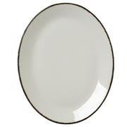 Utopia | Tableware | Charcoal Dapple Oval Coupe Plate 34.25cm (13 1/2") | Bespoke77