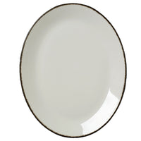 Utopia | Tableware | Charcoal Dapple Oval Coupe Plate 34.25cm (13 1/2") | Bespoke77