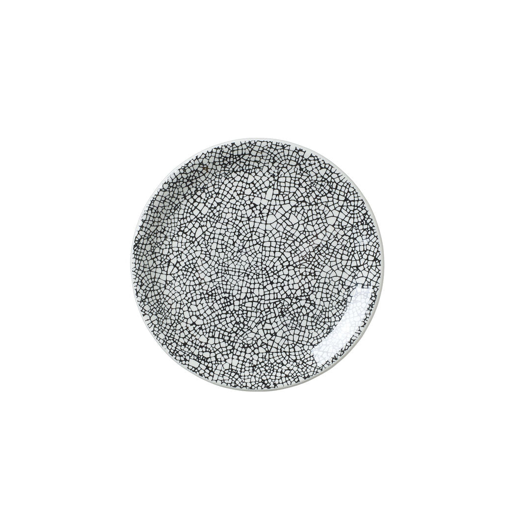 Utopia | Tableware | Ink Crackle Black Coupe Plate 15.25cm (6") | Bespoke77