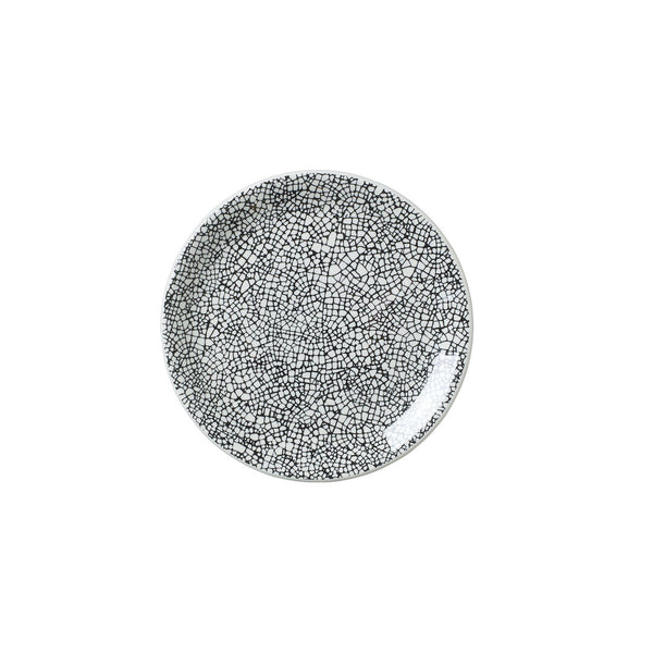 Utopia | Tableware | Ink Crackle Black Coupe Plate 15.25cm (6") | Bespoke77