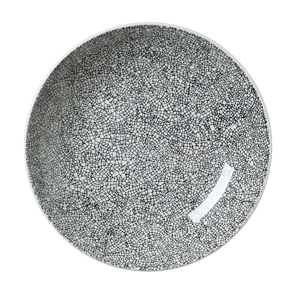 Utopia | Tableware | Ink Crackle Black Coupe Bowl 25.5cm 120.25cl (10" 42 2/7oz) | Bespoke77