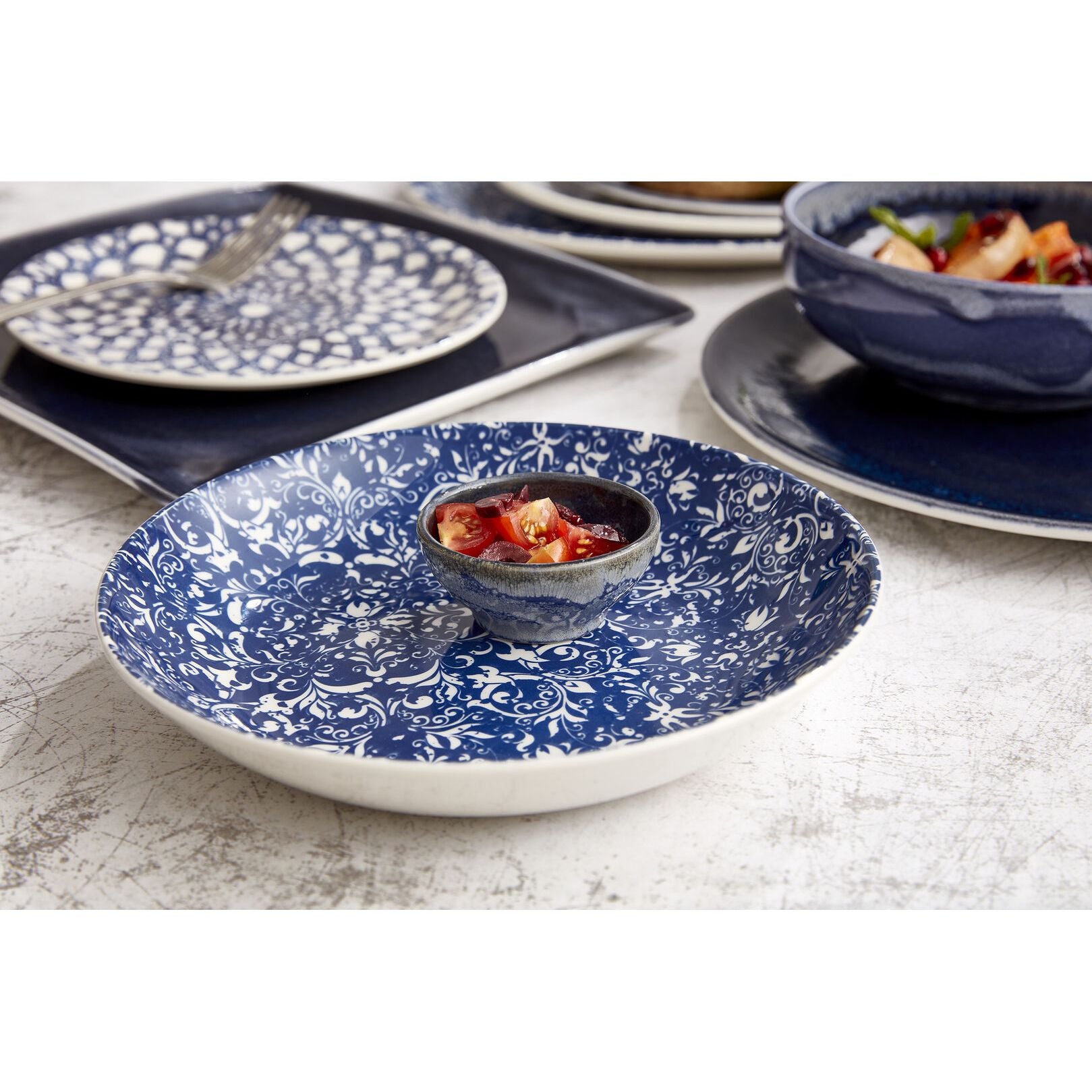 Utopia | Tableware | Ink Legacy Blue Coupe Plate 25.25cm (10") | Bespoke77