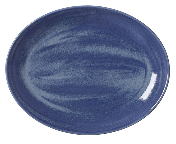 Utopia | Tableware | Revolution Bluestone Oval Coupe Plate 34.25cm (13 1/2") | Bespoke77