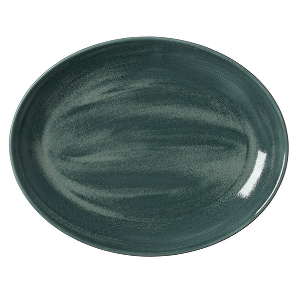 Utopia | Tableware | Revolution Jade Oval Coupe Plate 34.25cm (13 1/2") | Bespoke77