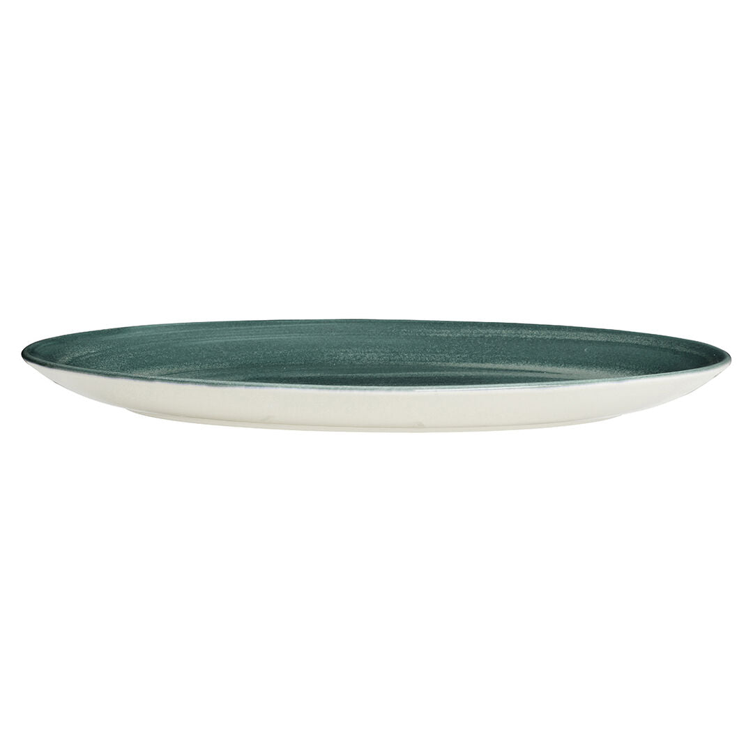 Utopia | Tableware | Revolution Jade Oval Coupe Plate 34.25cm (13 1/2") | Bespoke77