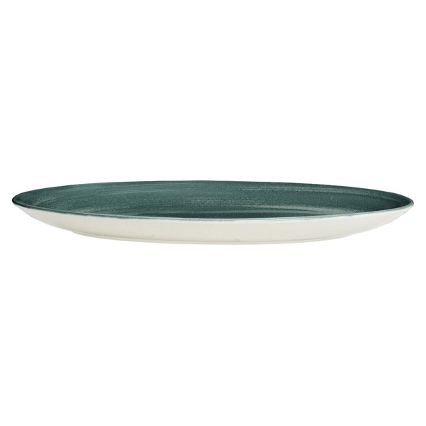 Utopia | Tableware | Revolution Jade Oval Coupe Plate 34.25cm (13 1/2") | Bespoke77