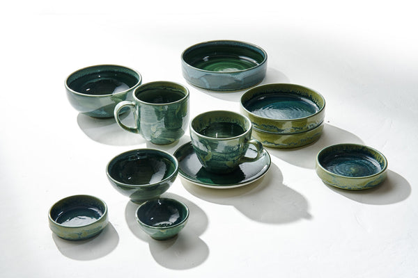 Utopia | Tableware | Aurora Vesuvius Burnt Emerald Round Stacking Tray 10.25cm (4") | Bespoke77