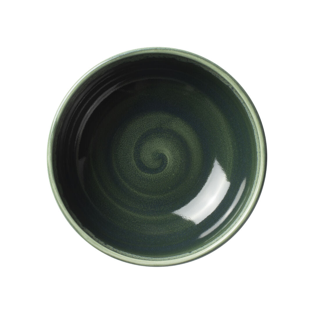 Utopia | Tableware | Aurora Vesuvius Burnt Emerald Bowl 15.5 x 6.75cm 65.5cl (6 1/8 x 2 5/8" 23oz) | Bespoke77