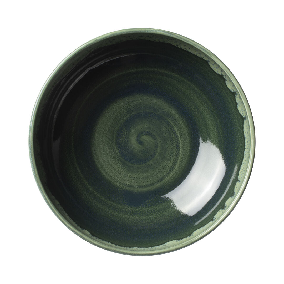Utopia | Tableware | Aurora Vesuvius Burnt Emerald Bowl 17.5cm 98cl (7" 34 1/2oz) | Bespoke77